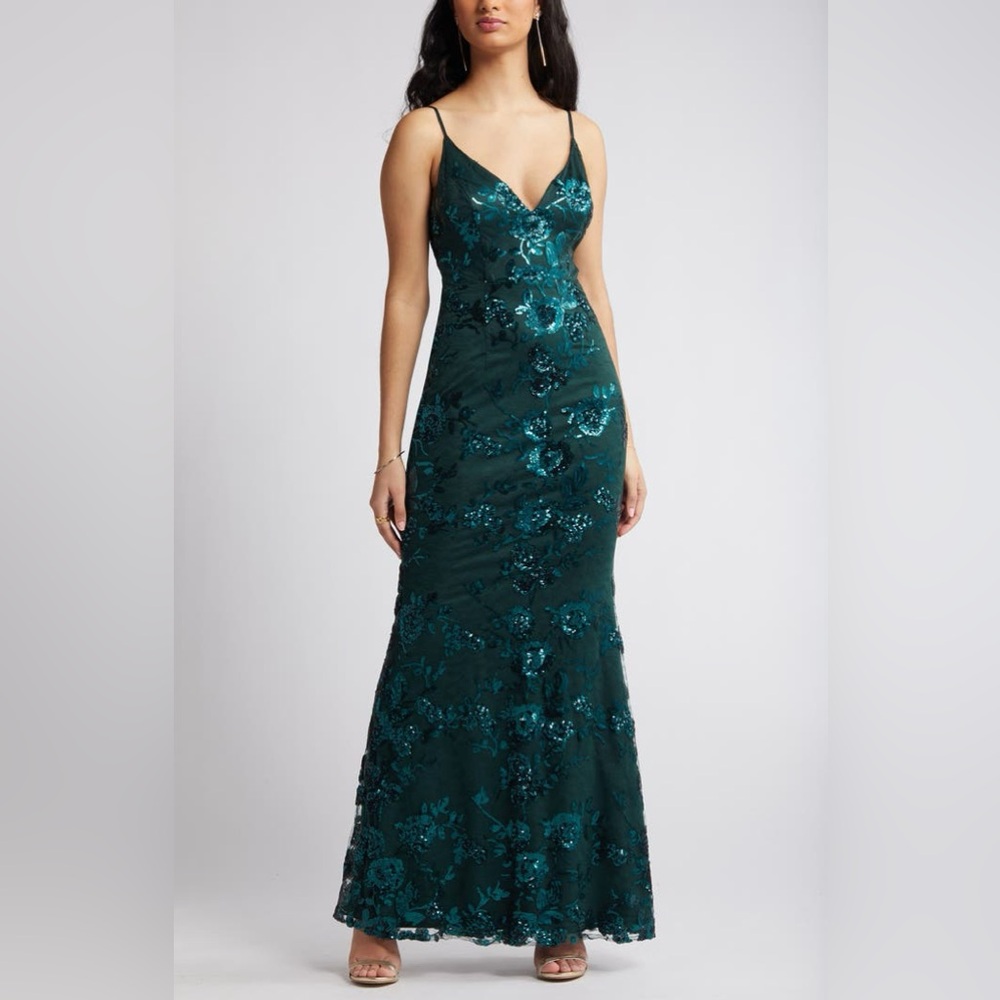 Lulu's Teal Floral Lace Chemise